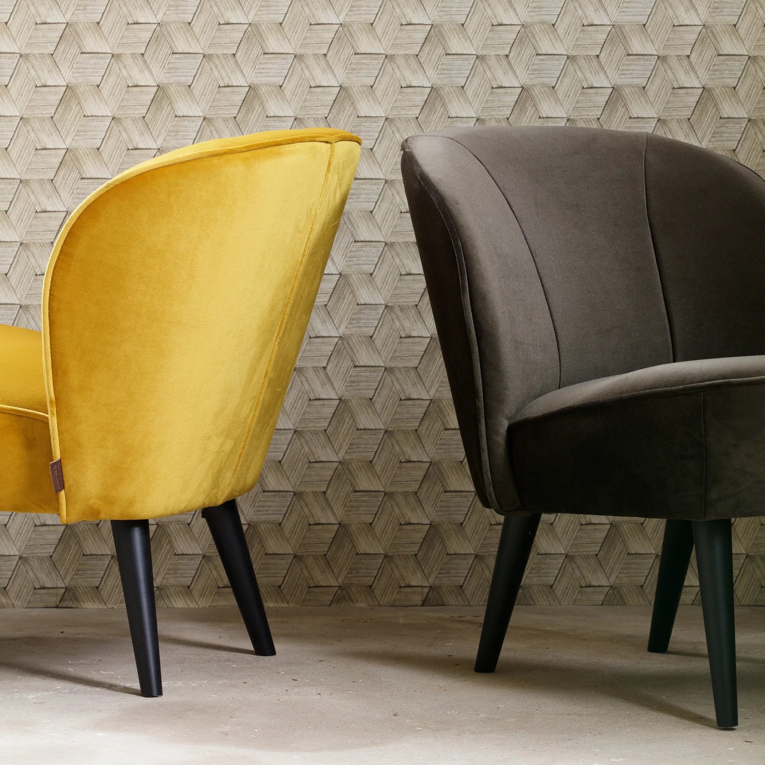 Burgundy Velvet Armchair SARA