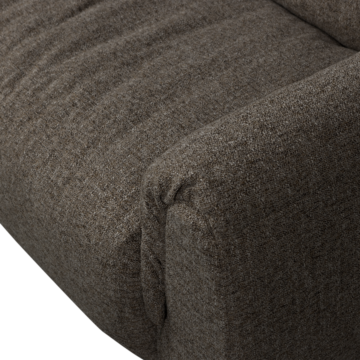Sofa 3-osobowa BAGGY tkanina pleciona ciepły szary melanż – ujęcie 4