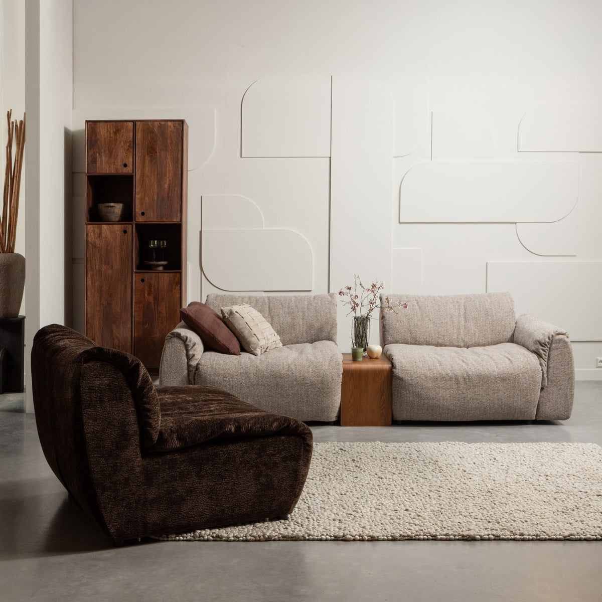 Sofa 2-osobowa BAGGY ciemnoszary melanż