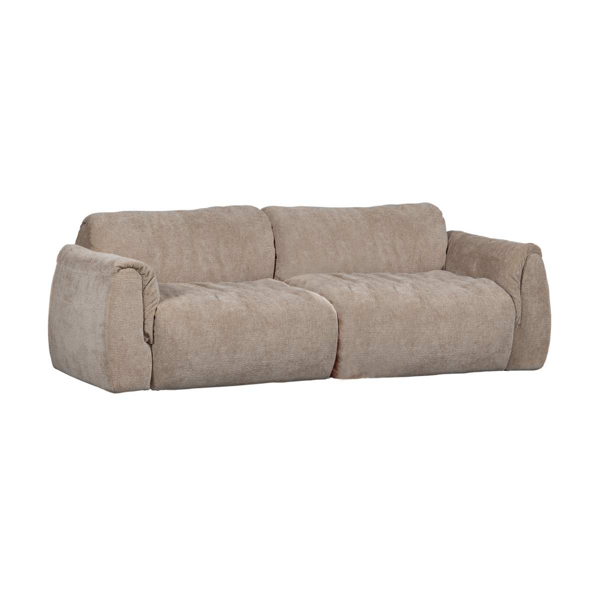 Sofa 2-osobowa BAGGY szenil 3D piaskowy – Woood