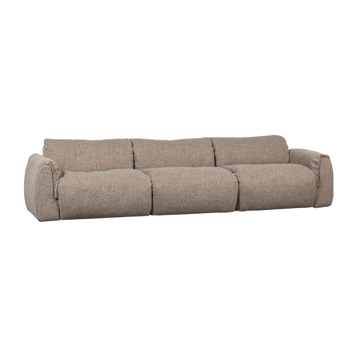Sofa 3-osobowa BAGGY tkanina pleciona brązowy melanż – Woood