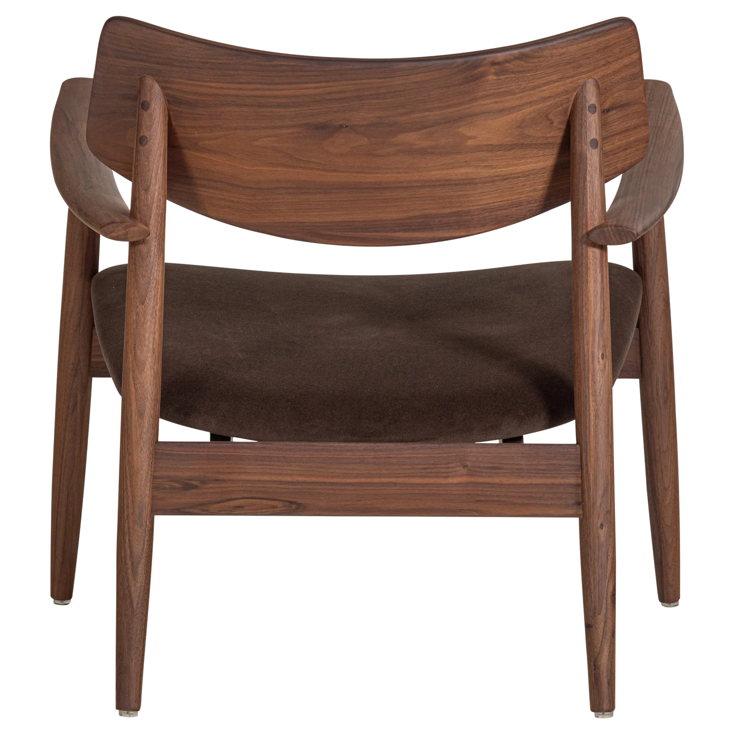 Fotel BASK brązowe siedzisko z orzechową podstawą