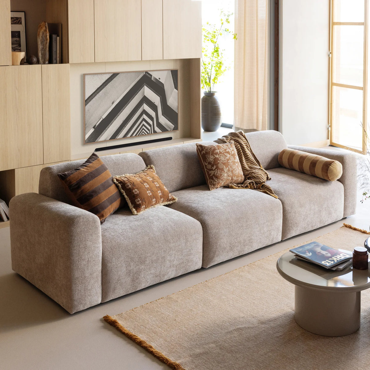 Sofa 3-osobowa UMINA beżowy szenil
