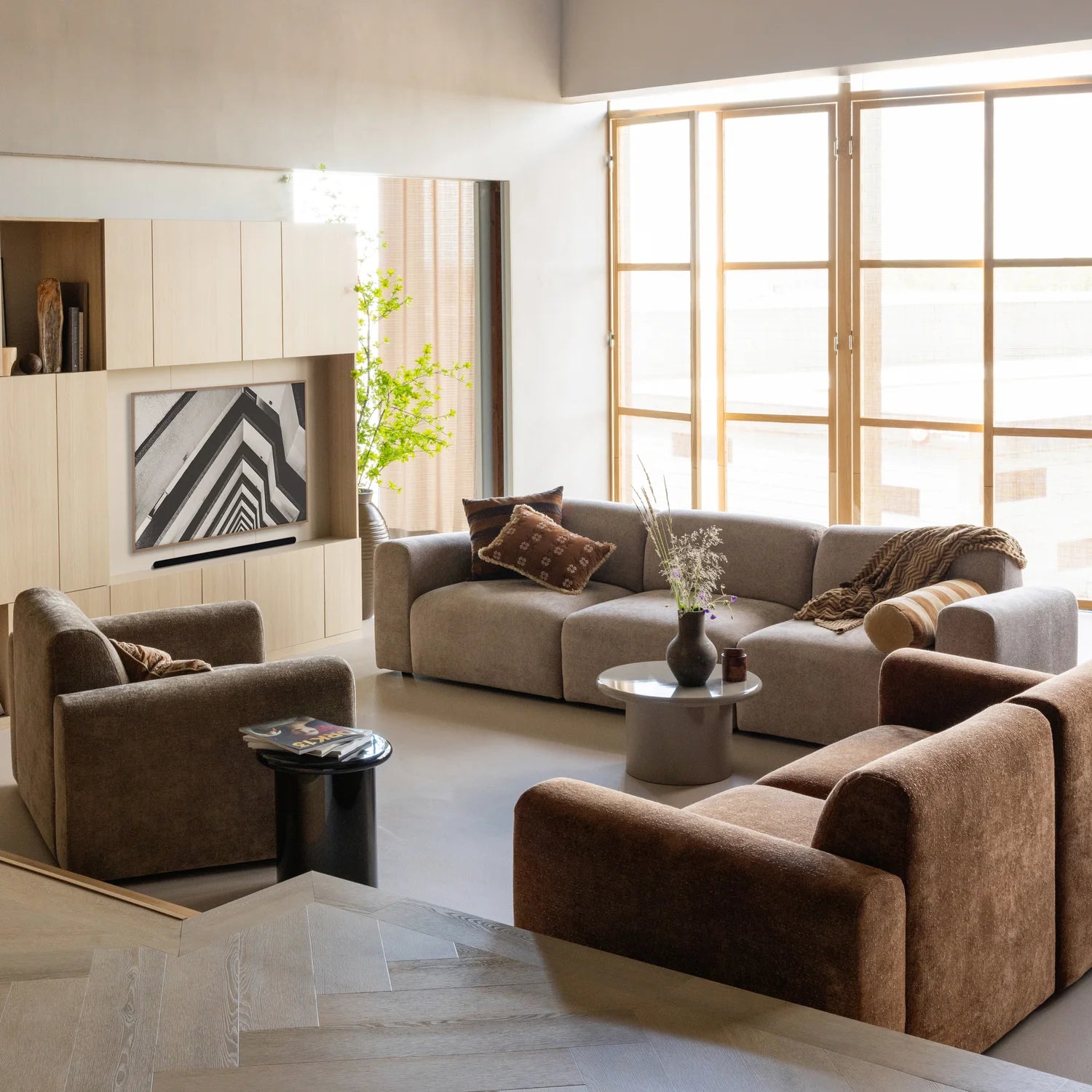 Sofa 2-osobowa UMINA różowo-brązowy szenil