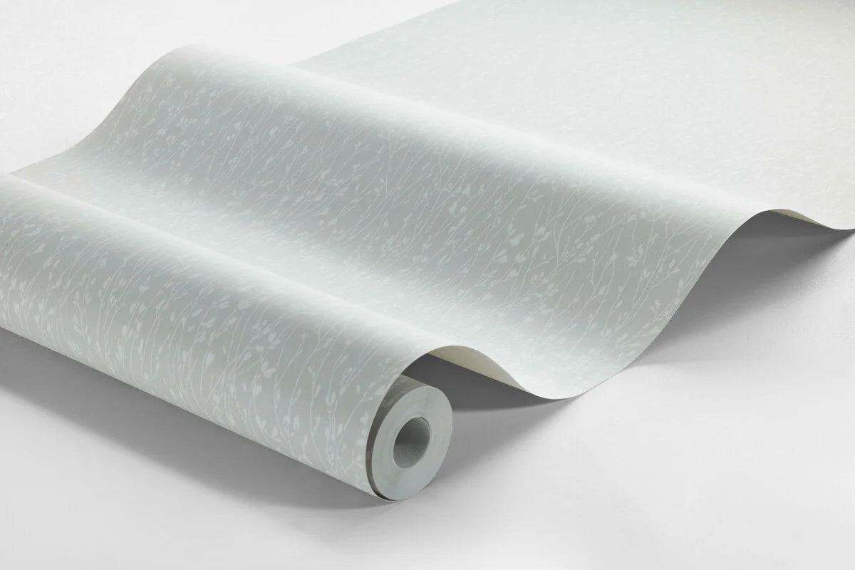 Non-woven paper wallpaper with a plant pattern ELIAS gray