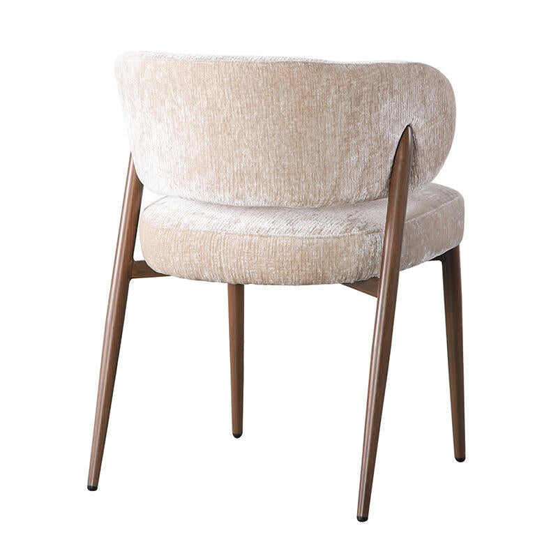 Stuhl FUJI beige mit dunklem Holzgestell