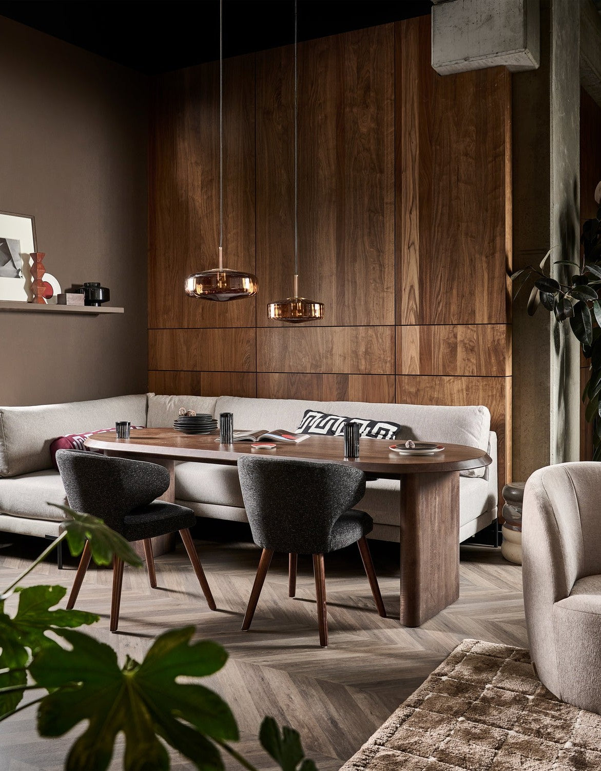 COUPLE DINING BENCH Sofa - taupe central module