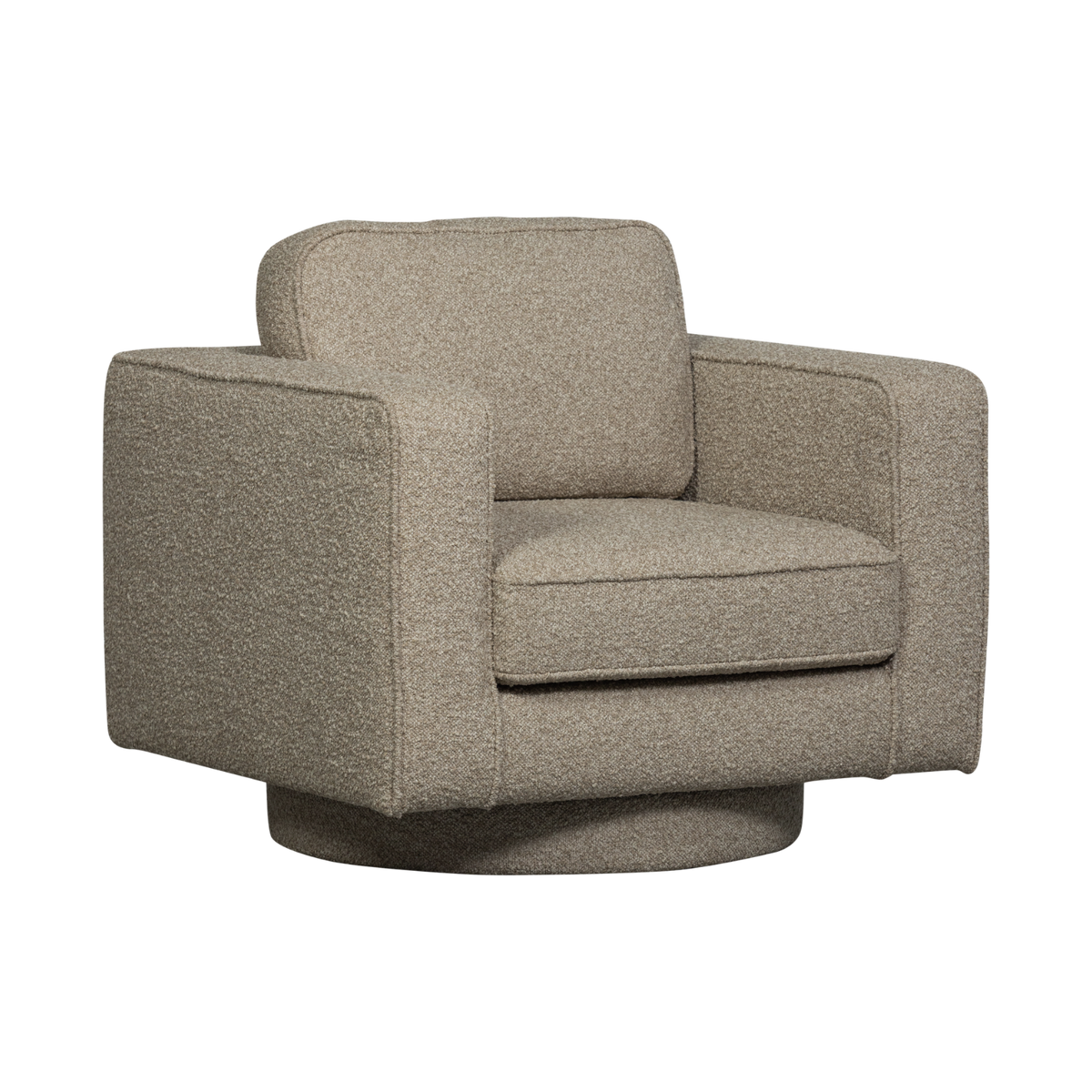 Fotel LAZY obrotowy boucle piaskowy – Woood