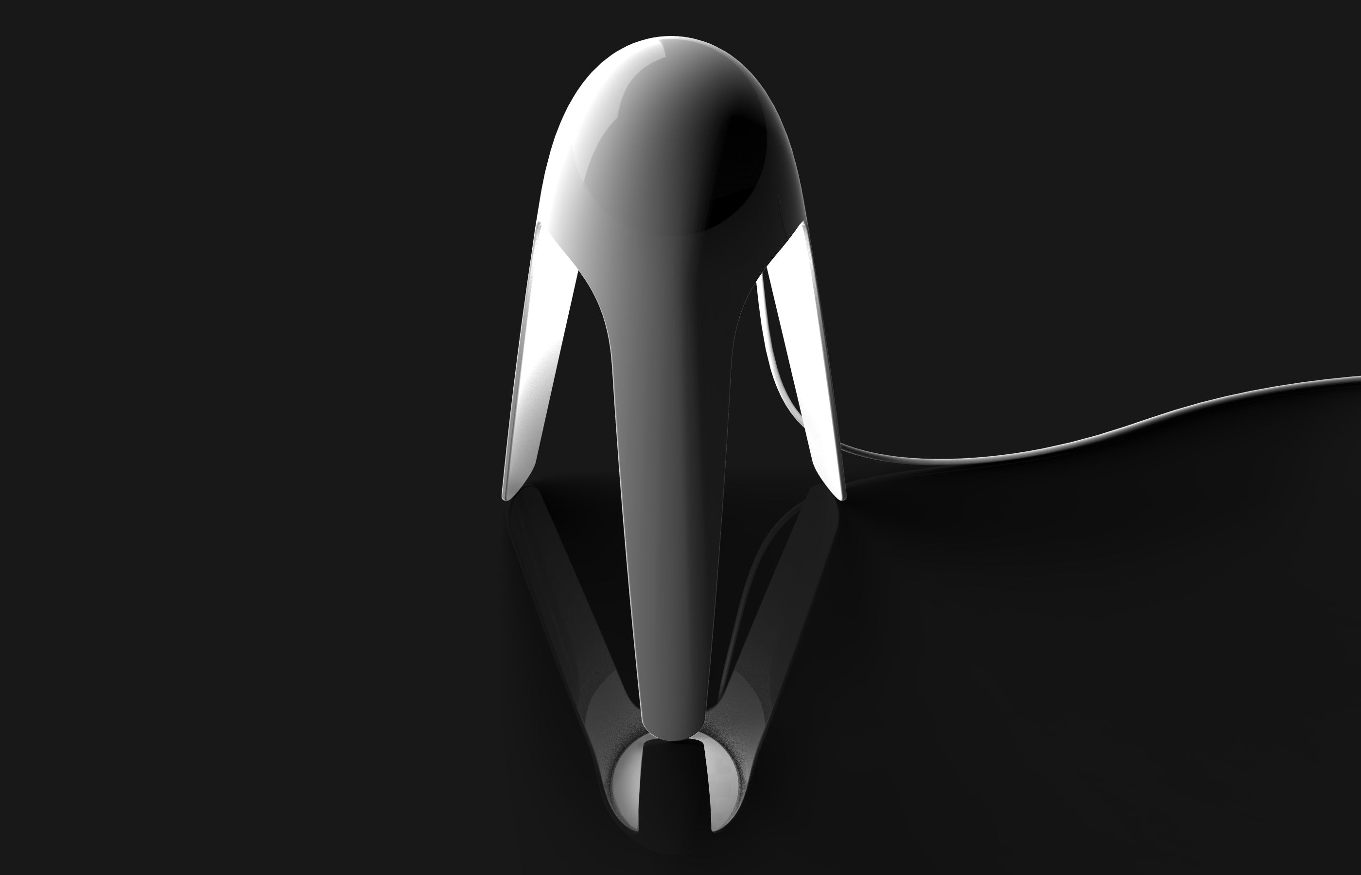 Tischlampe CYBORG in glänzendem Weiß