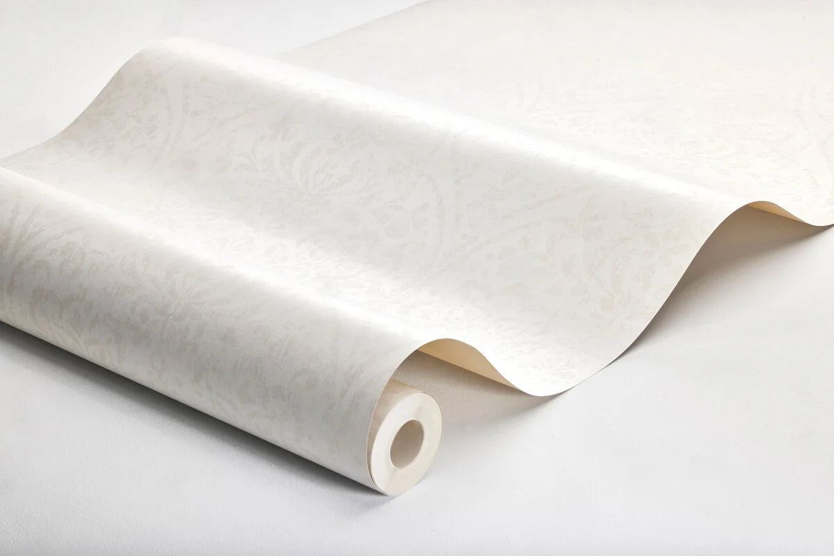 Tapeta flizelinowa papierowa w medaliony HIDDEN MEDALLION złamana biel