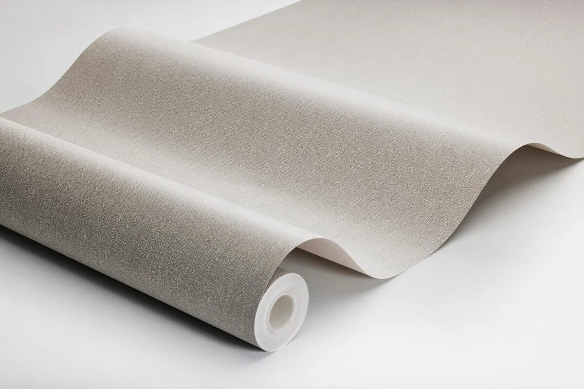 Structural wallpaper imitating linen - NATURAL LINEN dark beige