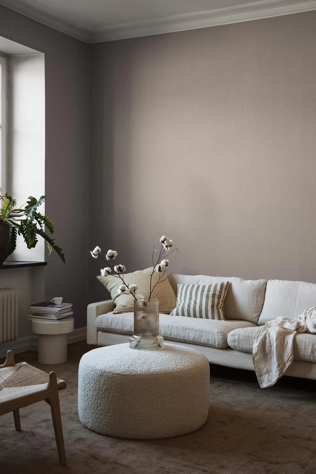 Tapeta strukturalna imitująca len LINEN - MUSCOT LINEN jasny brązowy