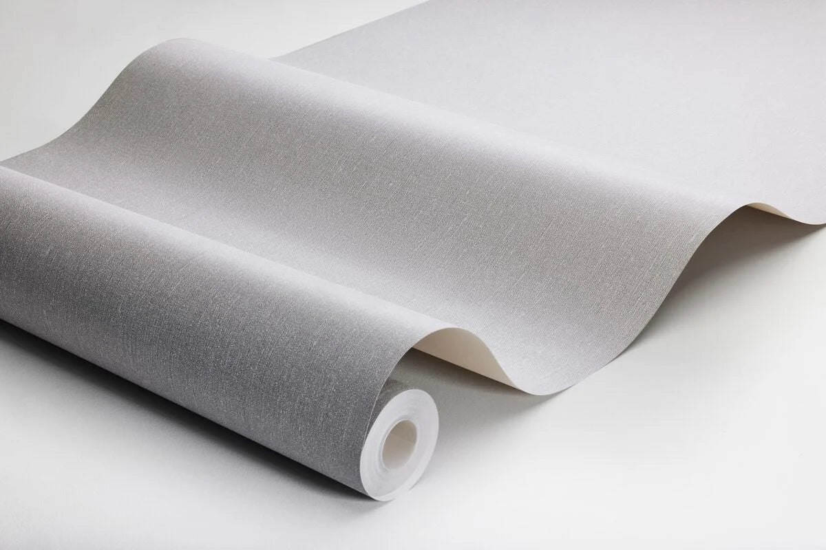 Strukturierte Tapete, die Leinen imitiert - ASH GREY, gedämpftes Grau