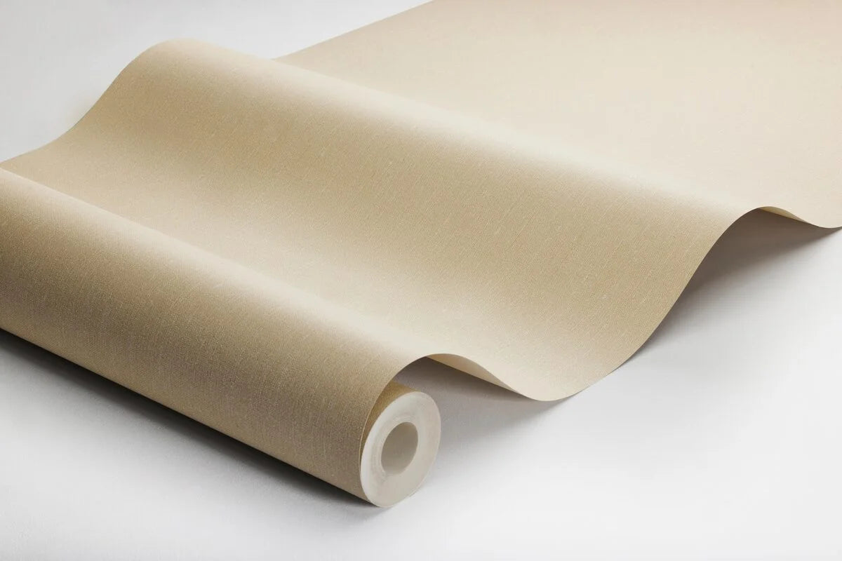 Tapeta strukturalna imitująca len LINEN - OAT jasny beżowy