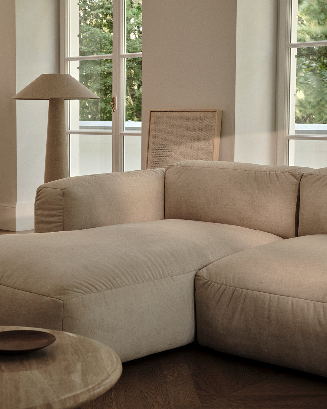 Sofa 4-osobowa MARTINA jasnobeżowy sztruks