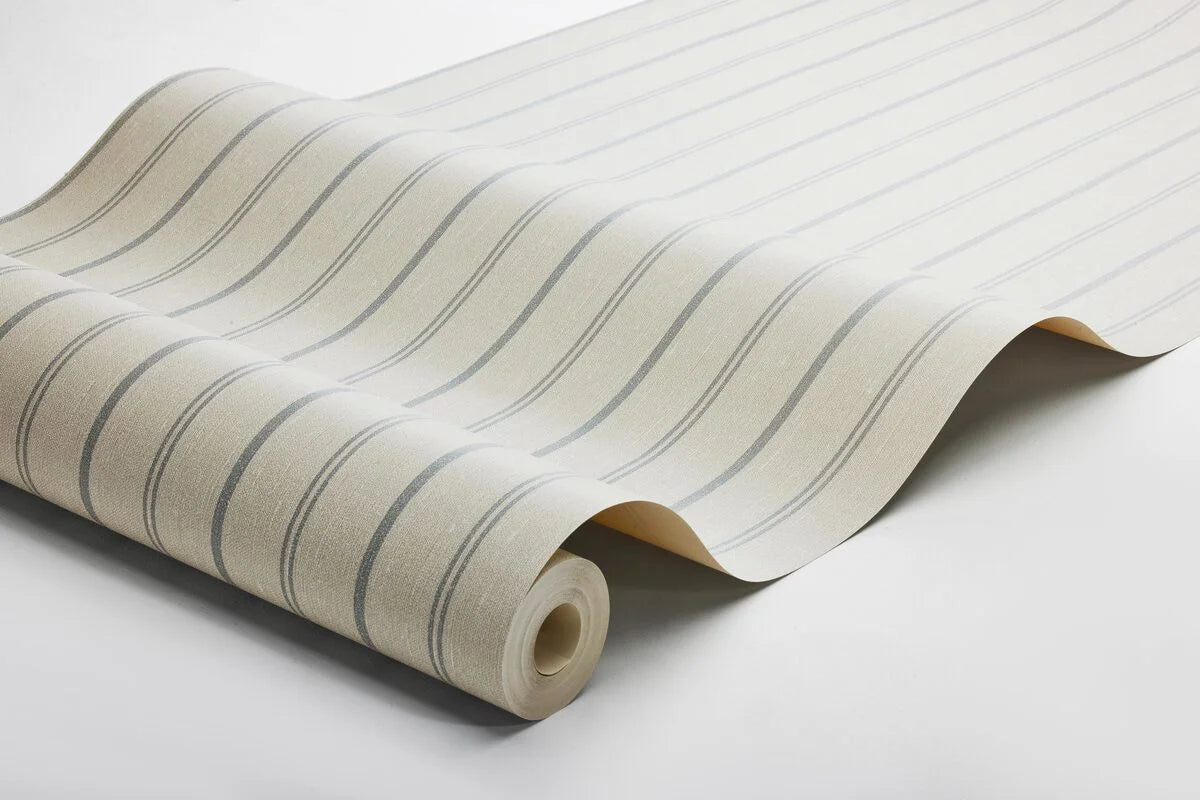 WOODLAND STRIPE Dark Beige and Gray Striped Wallpaper