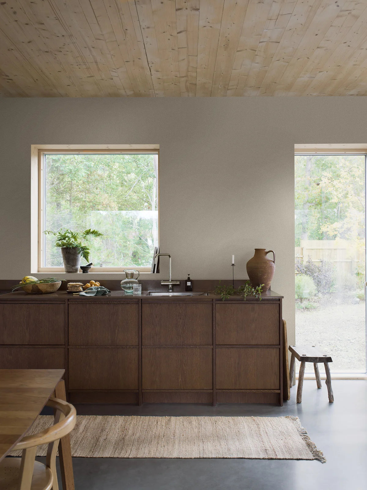 Tapeta z motywem geometrycznym WILLOWHERB beżowy