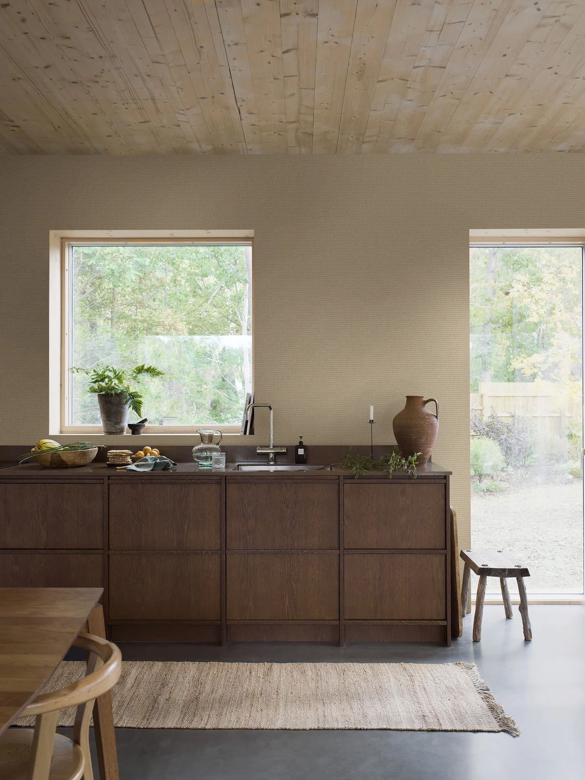 Tapeta z motywem geometrycznym WILLOWHERB żółty z białym