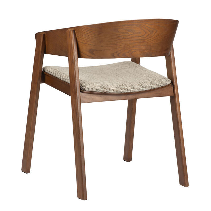 Sessel EDO beige mit dunklem Holzgestell
