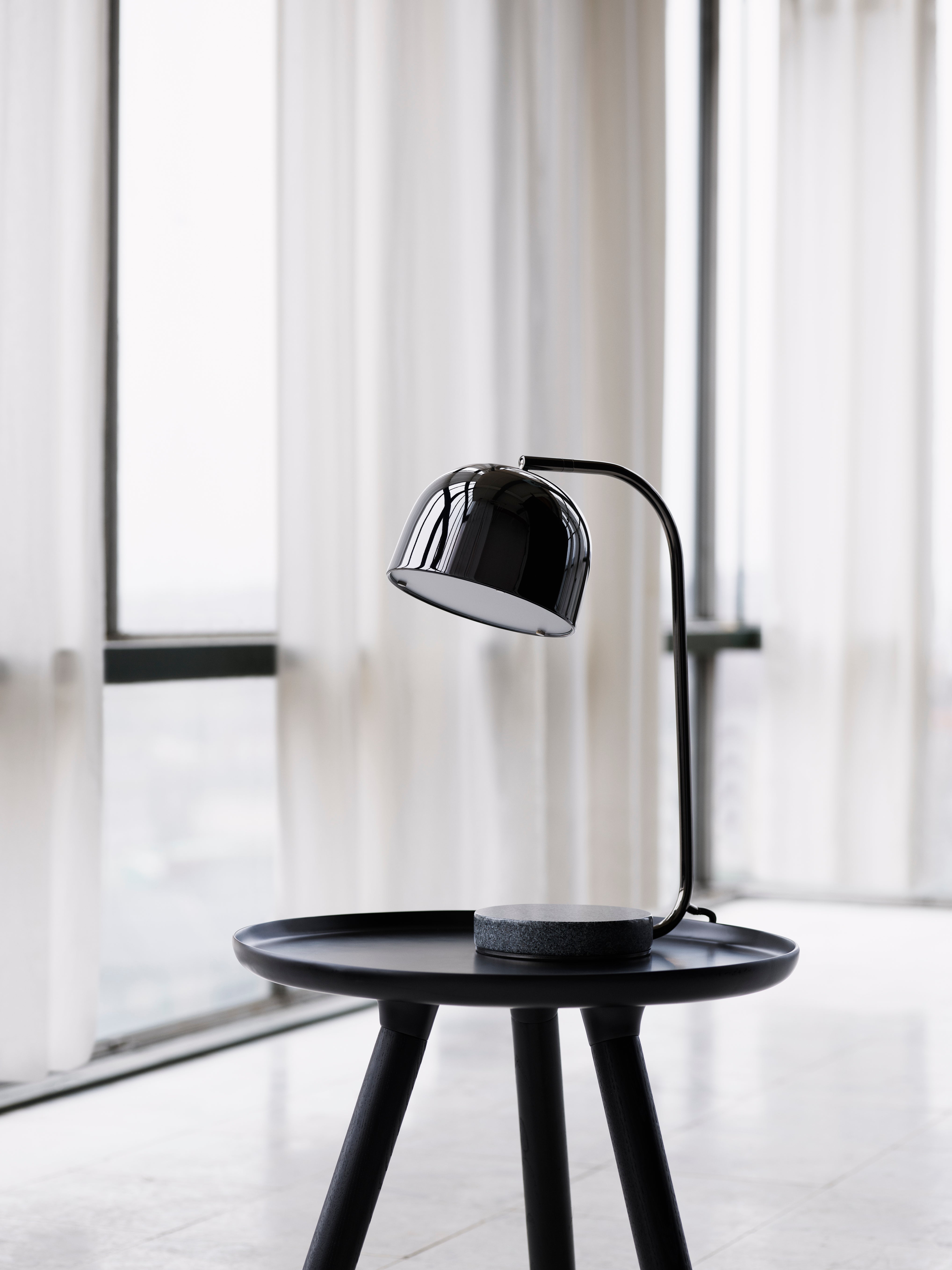 Lampa stołowa GRANT czarny z czarnym granitem