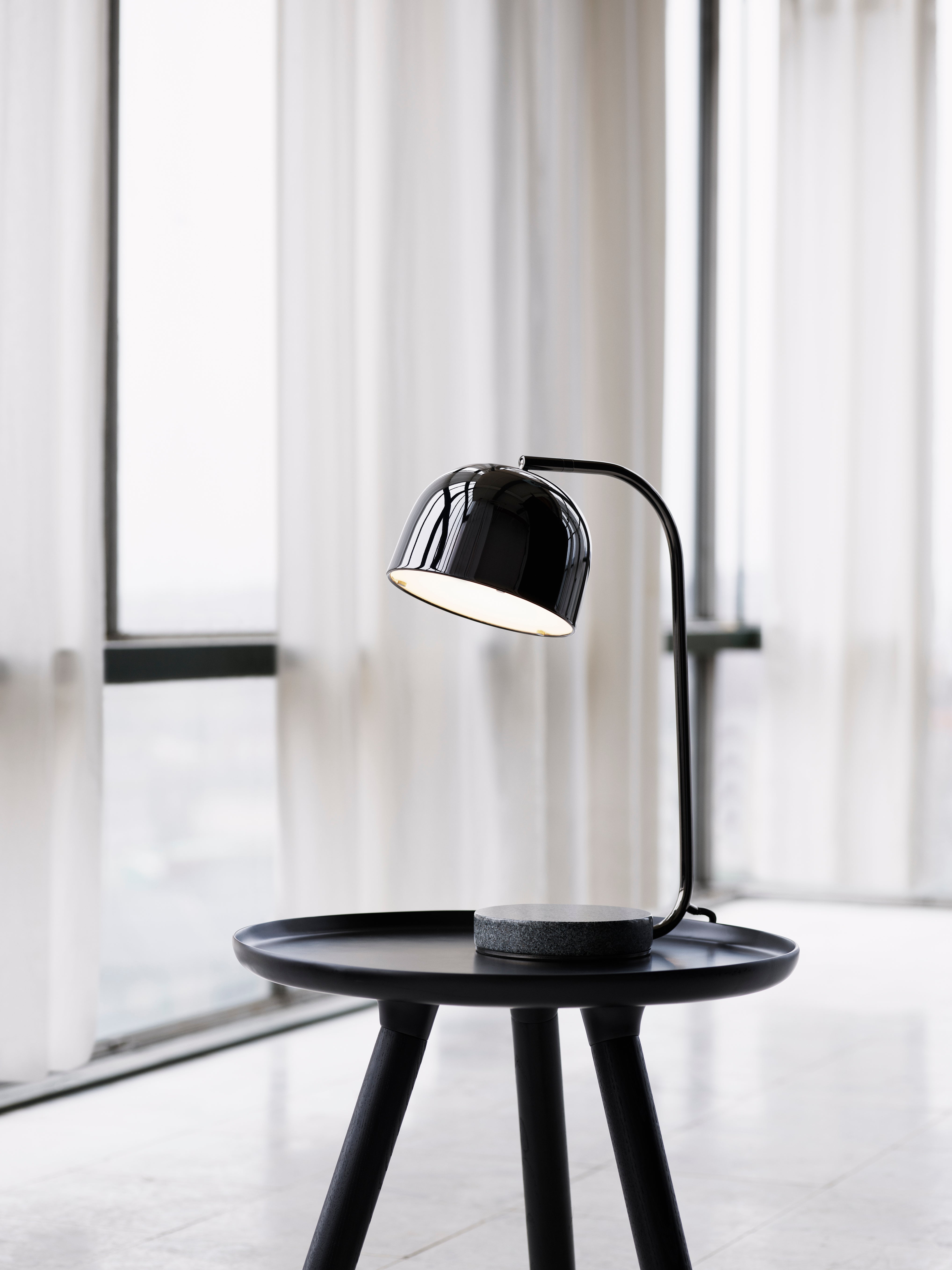 Lampa stołowa GRANT czarny z czarnym granitem