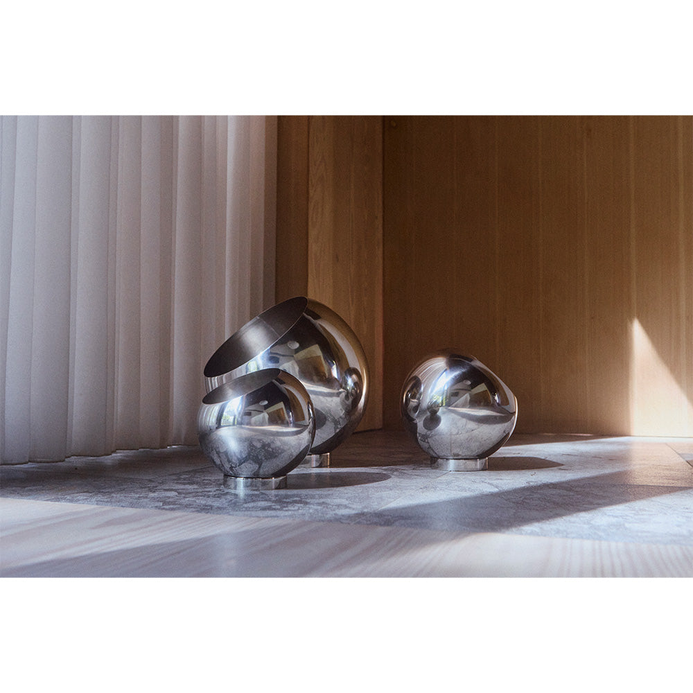 GLOBE Silver Standing Planter