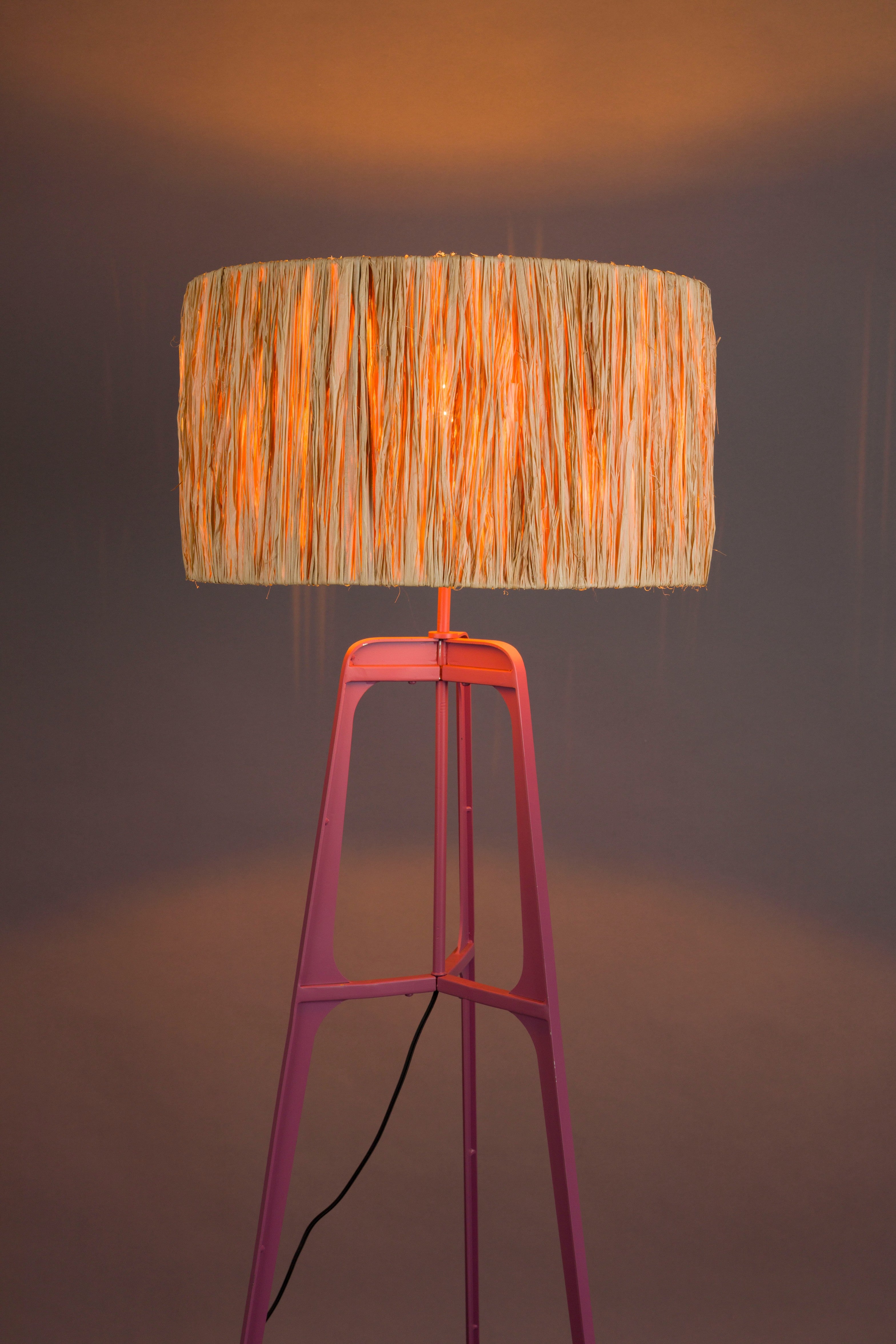 Lampa AFRA jasnobrązowy ze śliwkową podstawą