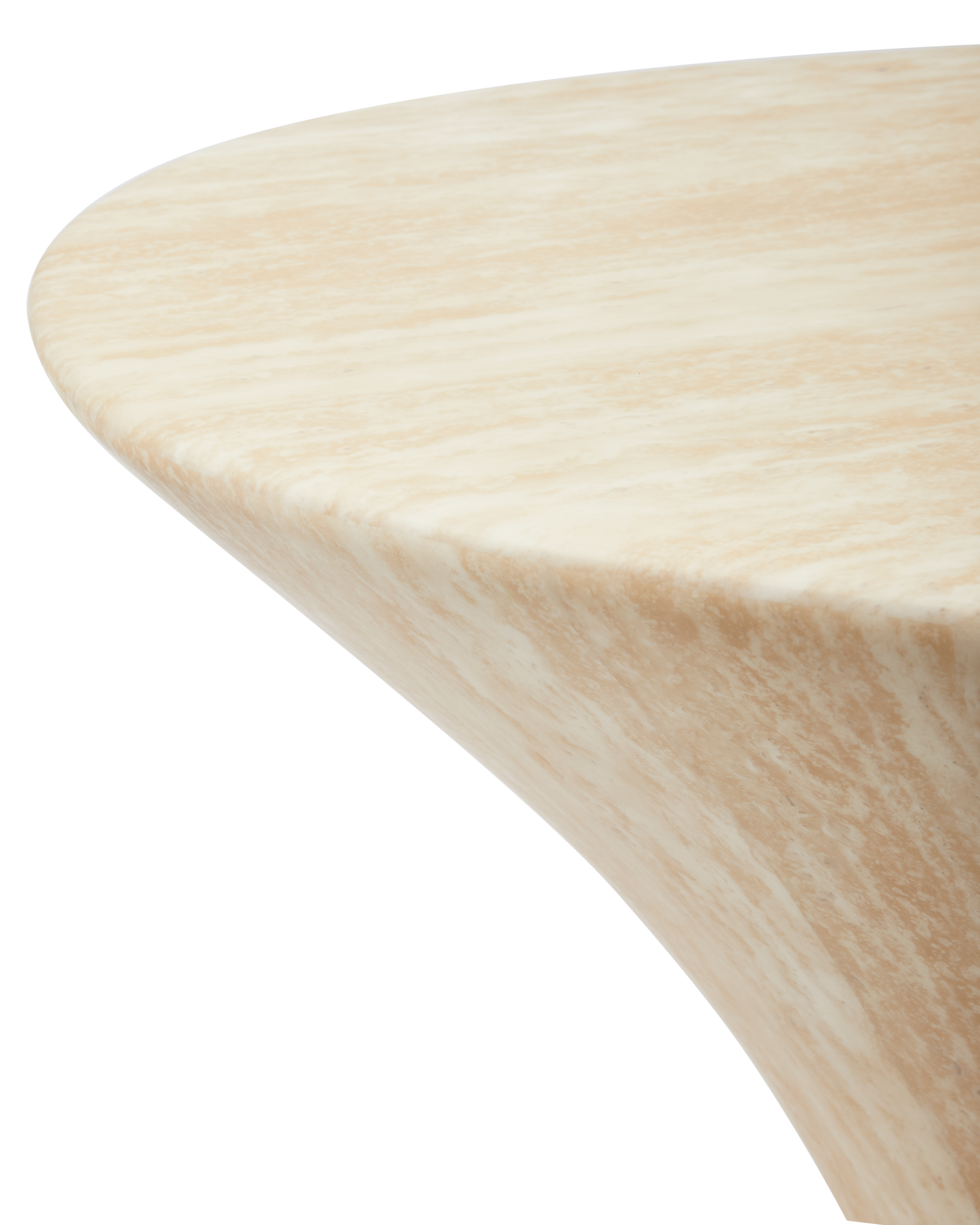 Kaffeetisch OVAL MARBLE LOOK beige