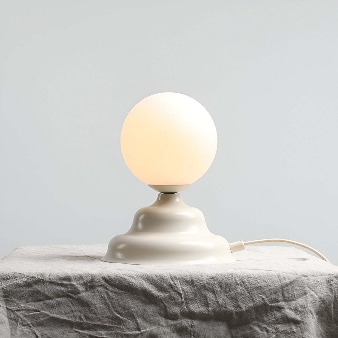 Tischleuchte mit Glasschirm FALA creme
