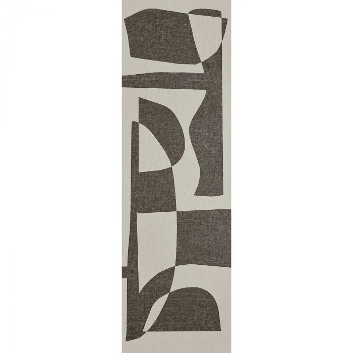 Mural tekstylny z geometrycznym wzorem CONCORDANCE beżowy z brązowym