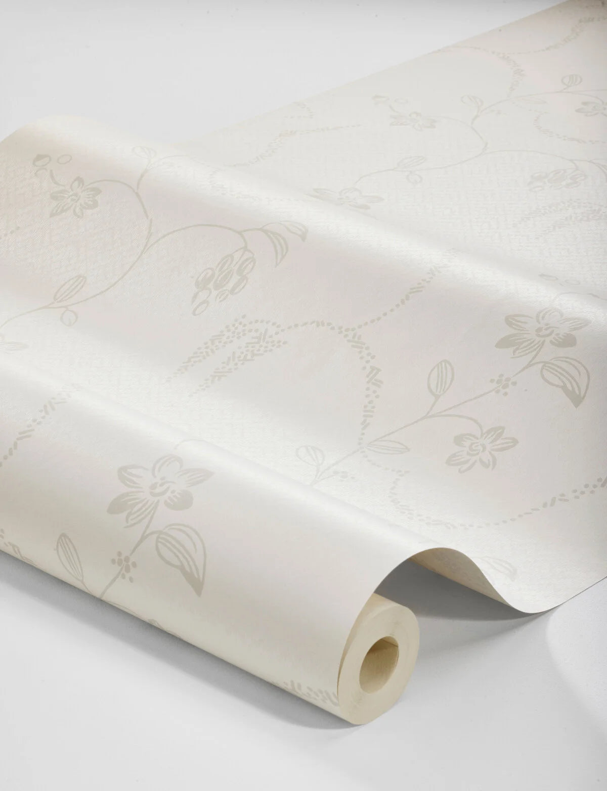 ELSIE Plant Motif Wallpaper in Broken White
