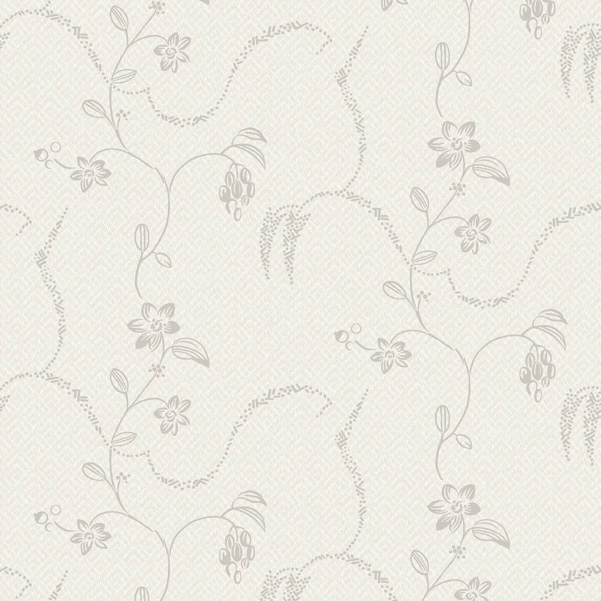 ELSIE Plant Motif Wallpaper in Broken White
