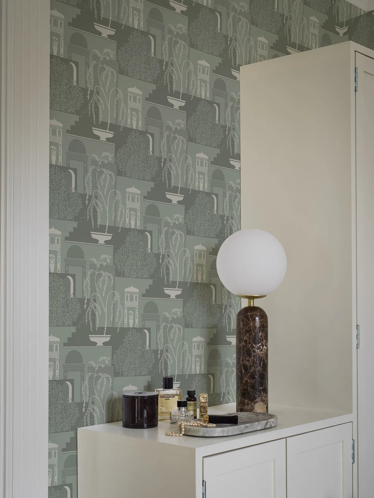 Tapeta z krajobrazem antycznym MIMI zielony