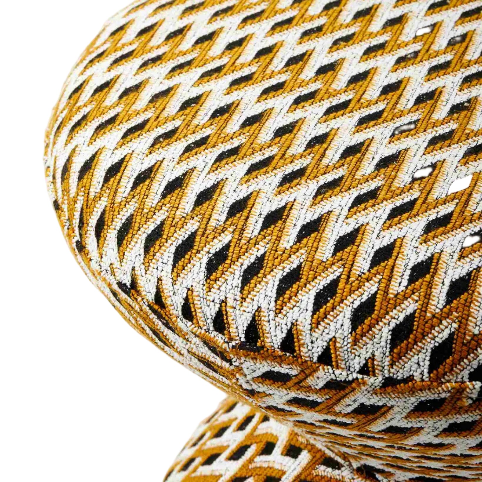 Stołek SOFT ZIG ZAG orche z białym i czarnym