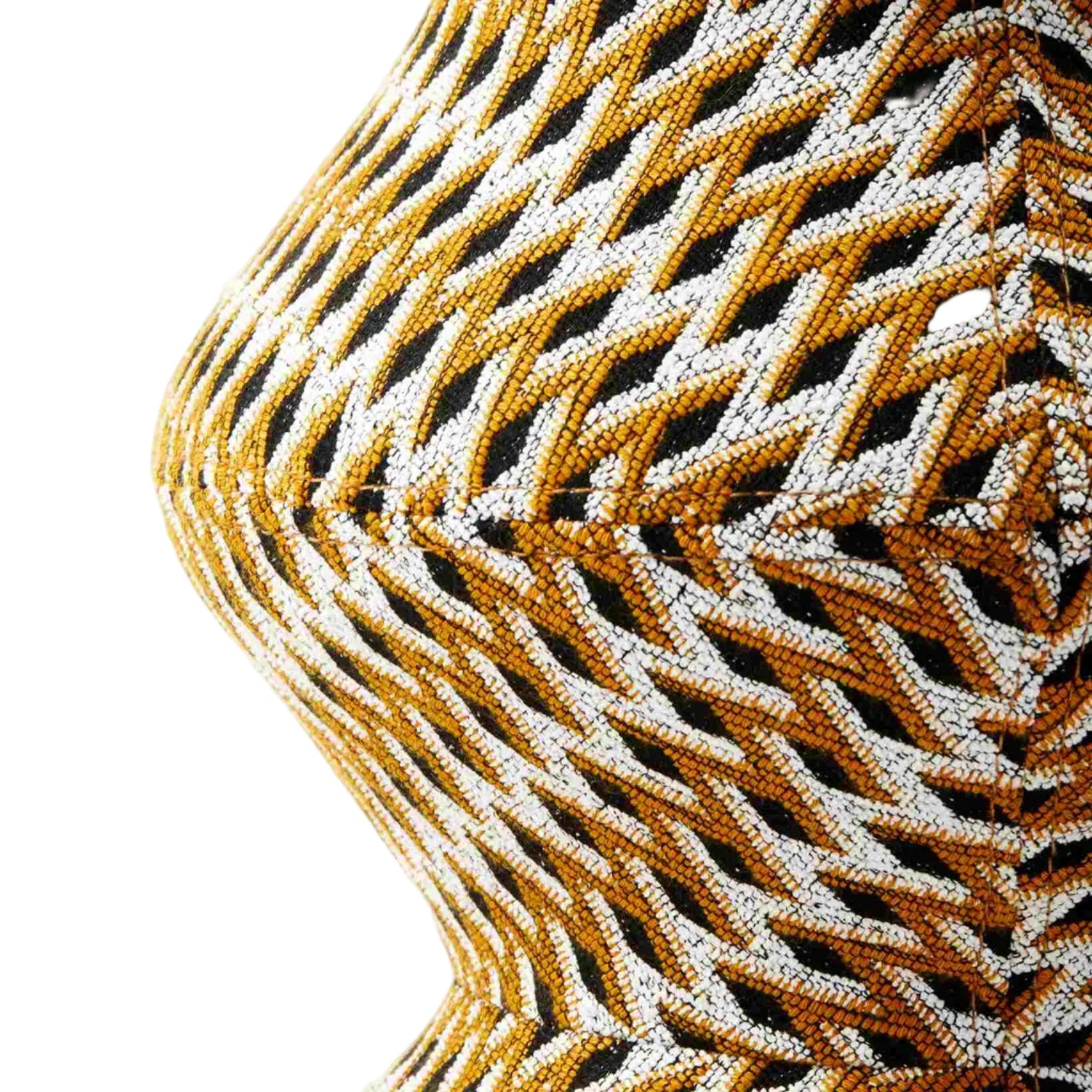 Stołek SOFT ZIG ZAG orche z białym i czarnym