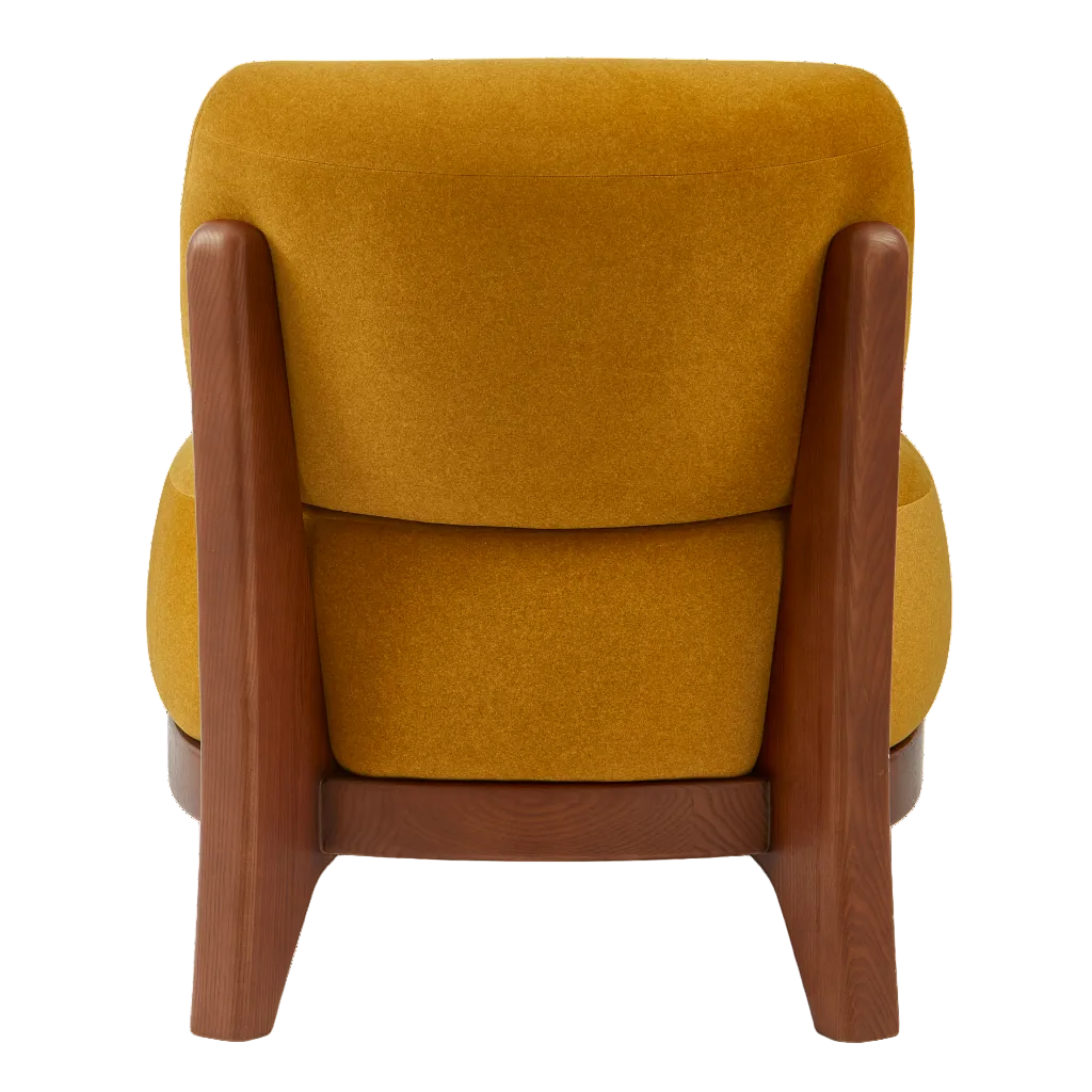 FIZZ mustard armchair with wooden base