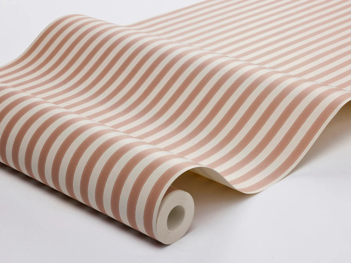 Tapete mit Streifenmuster MÖLLE STRIPE rot mit beige
