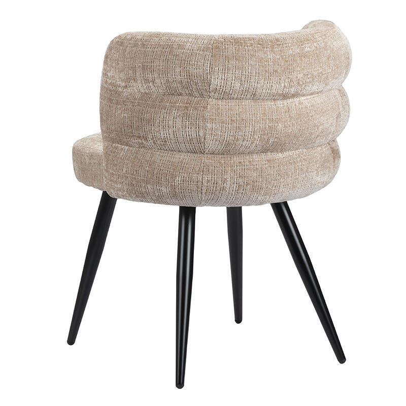Stuhl CLOUD creme-beige mit schwarzem Gestell