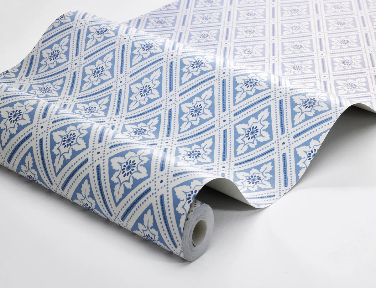 Vlies-Tapete mit geometrischem Muster ESTER blau