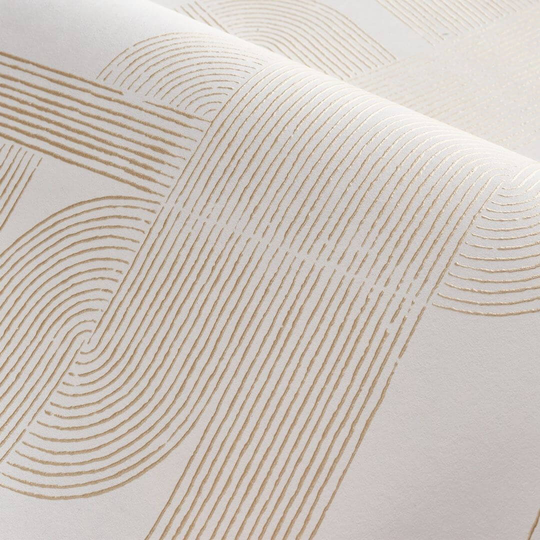 Tapete mit geometrischem Muster HECTOR - WEISS/GOLD