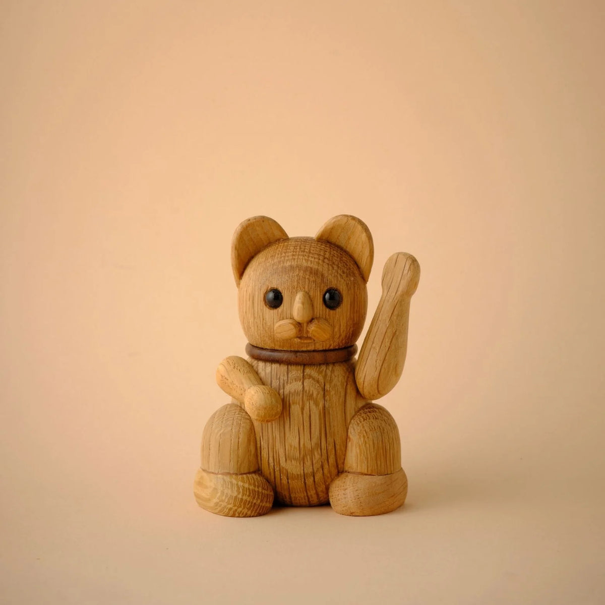 Figurka dekoracyjna LUCKY CAT drewno dębowe