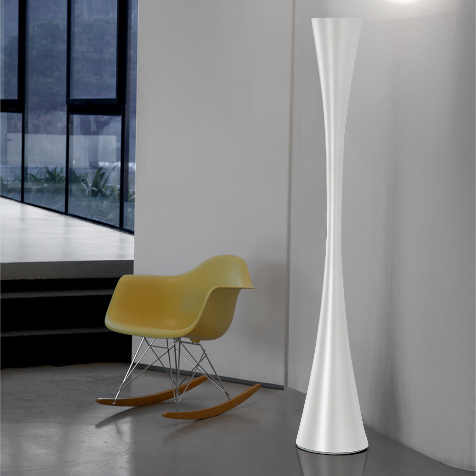 Lampa podłogowa BICONICA połyskujący biały