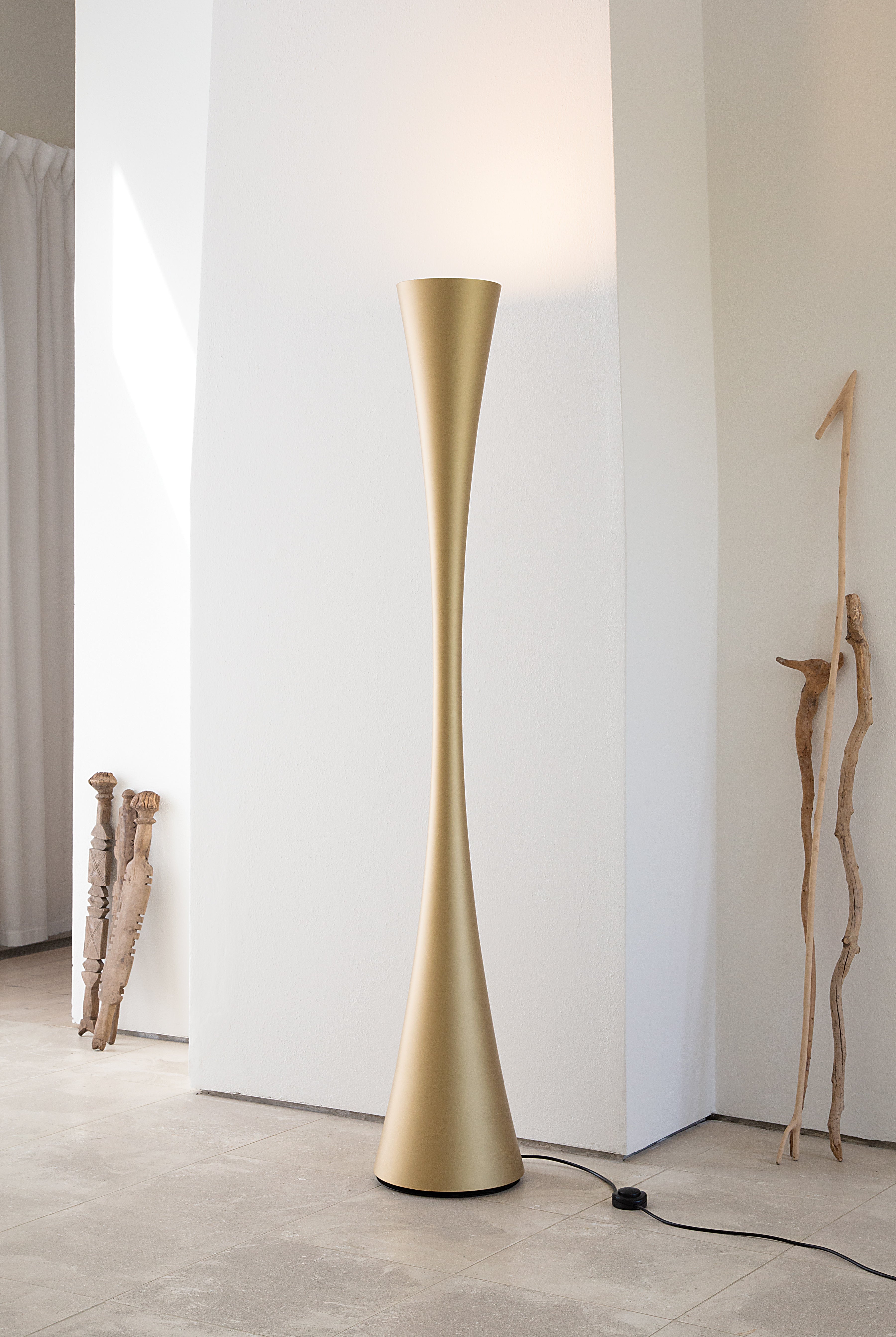 Lampa podłogowa BICONICA perłowy złoty