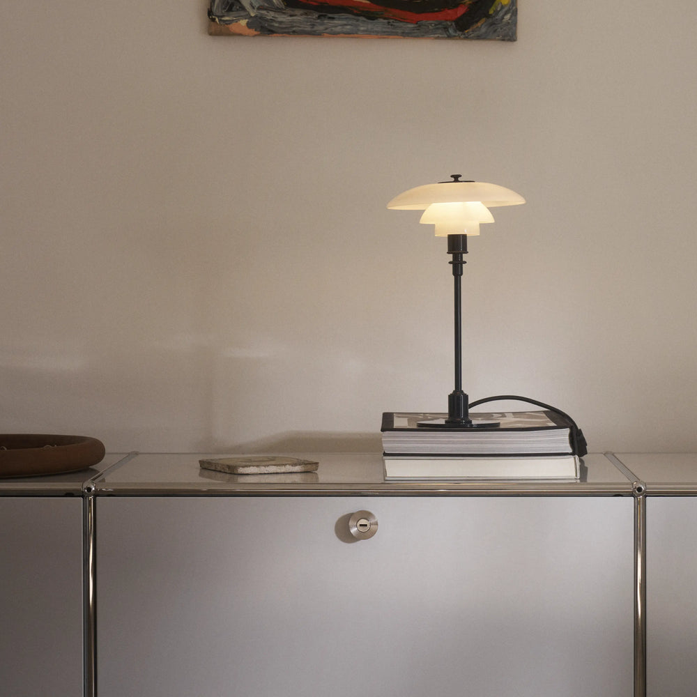 Lampa stołowa PH 2/1 biały z ciemnozieloną podstawą