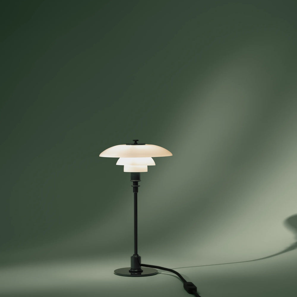 Lampa stołowa PH 2/1 biały z ciemnozieloną podstawą