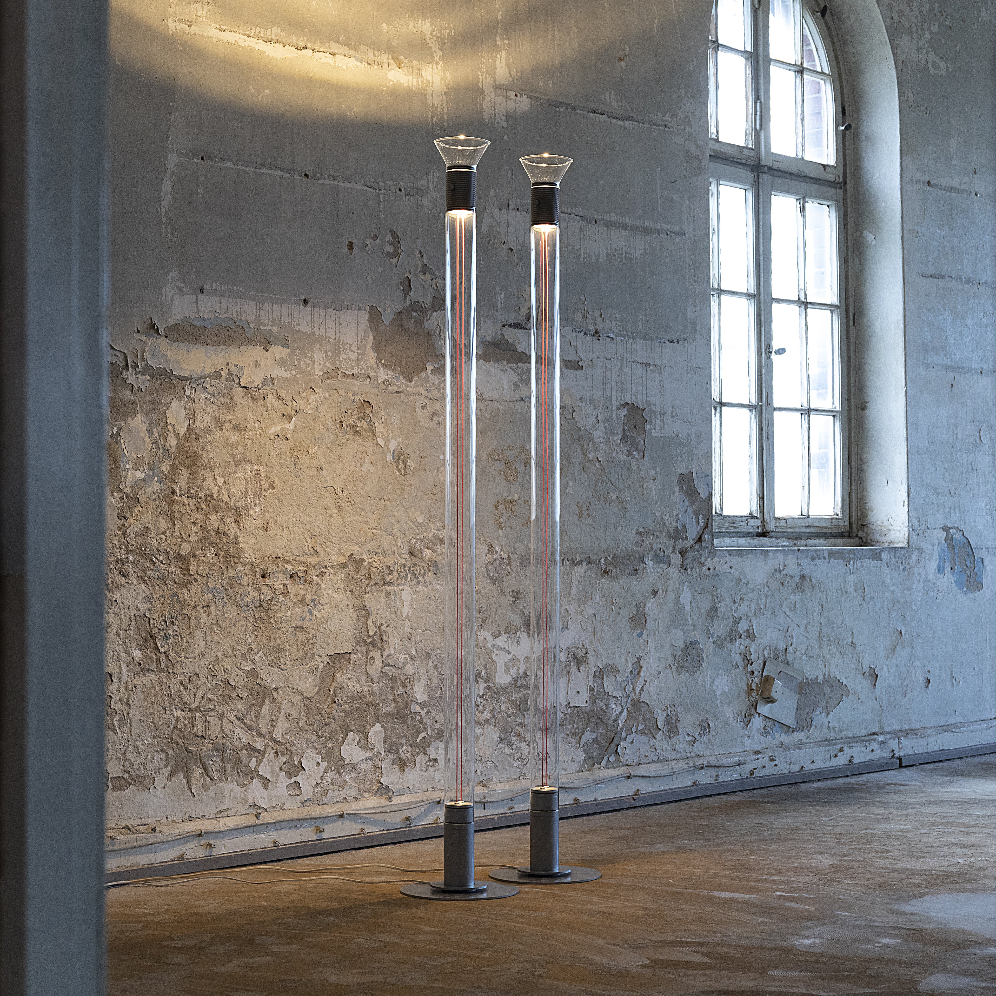 Lampa podłogowa DIA transparentny z matowymi brązowymi elementami