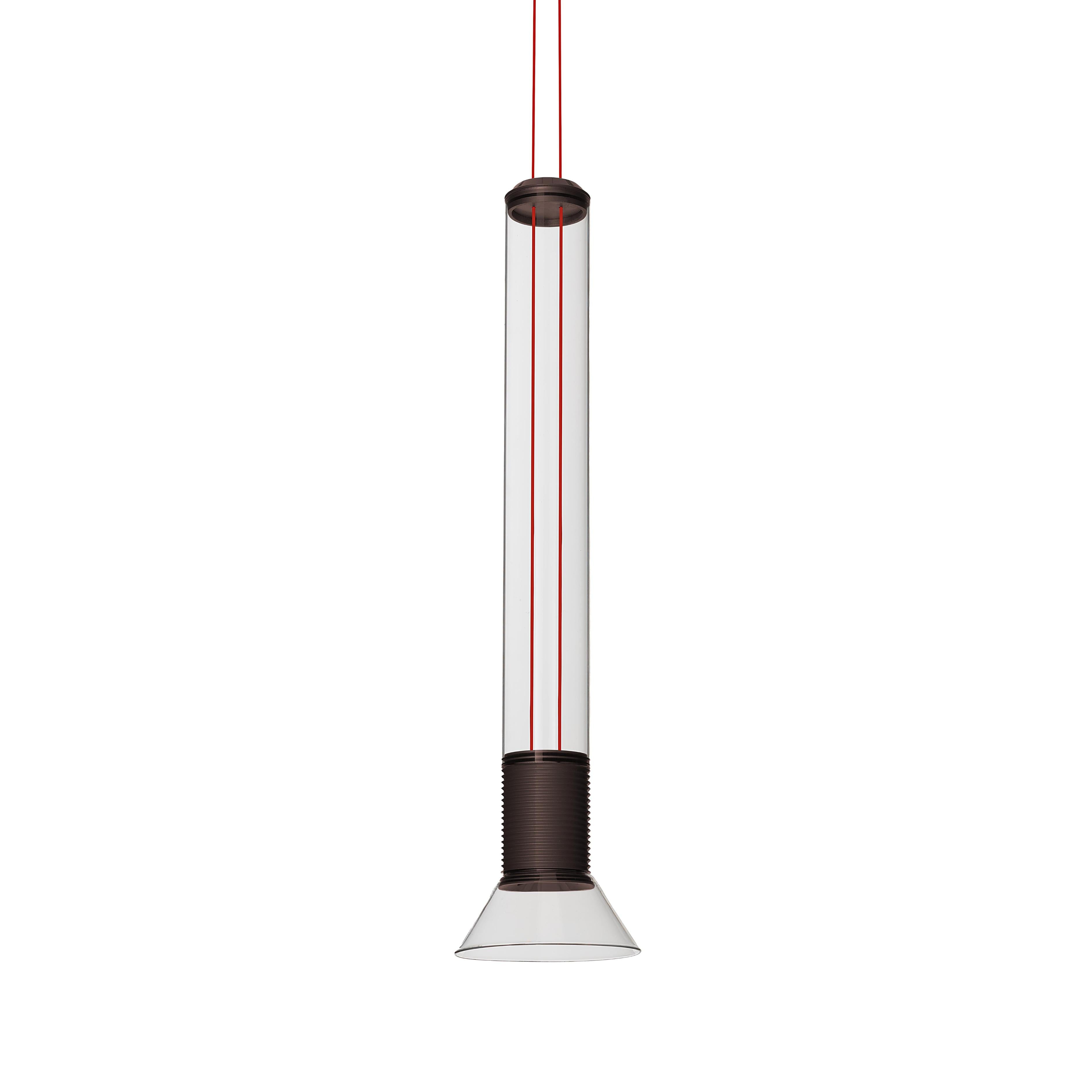 Lampa wisząca DIA transparentny z matowymi brązowymi elementami