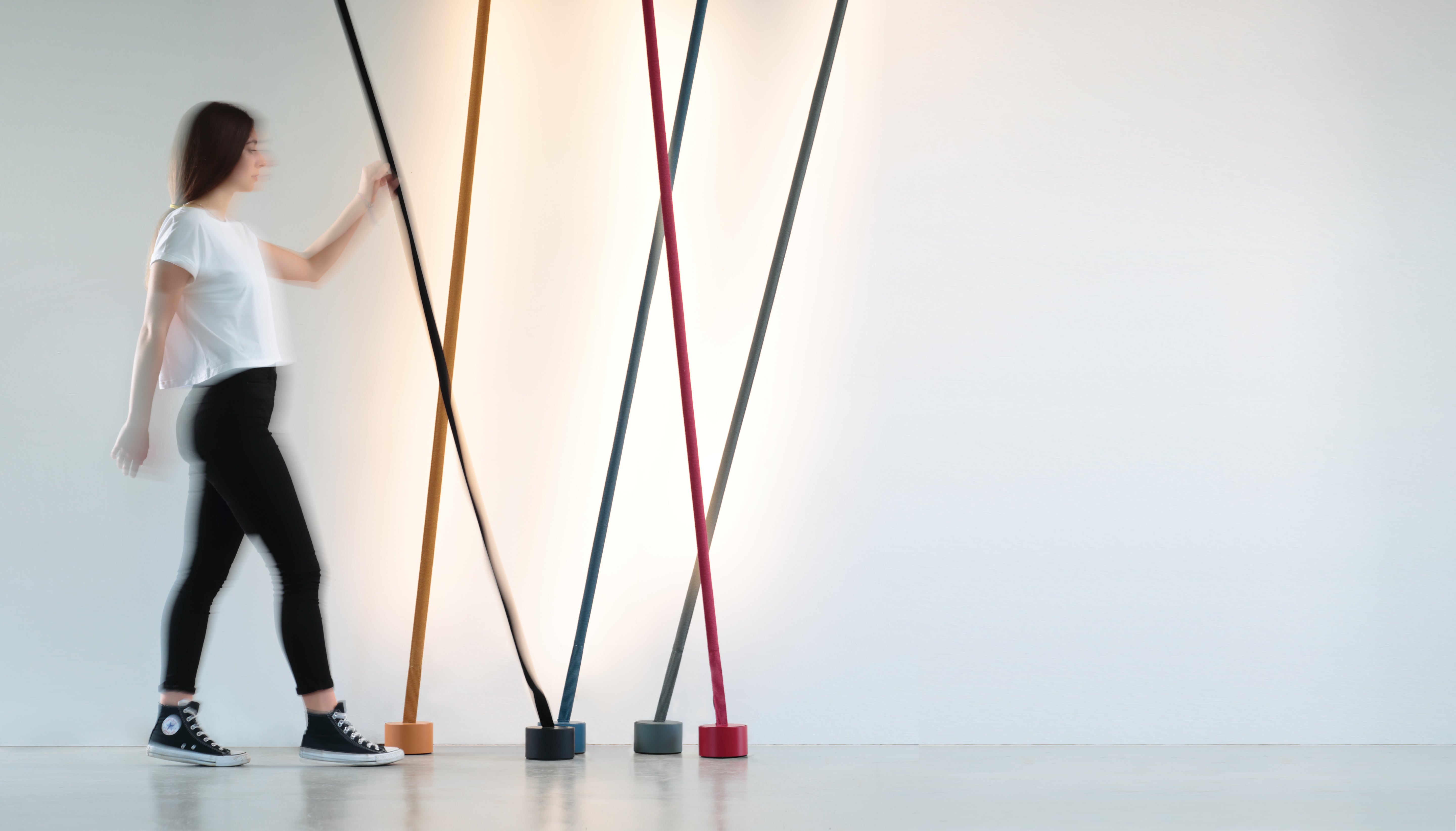 Lampa podłogowa ELASTICA żółty