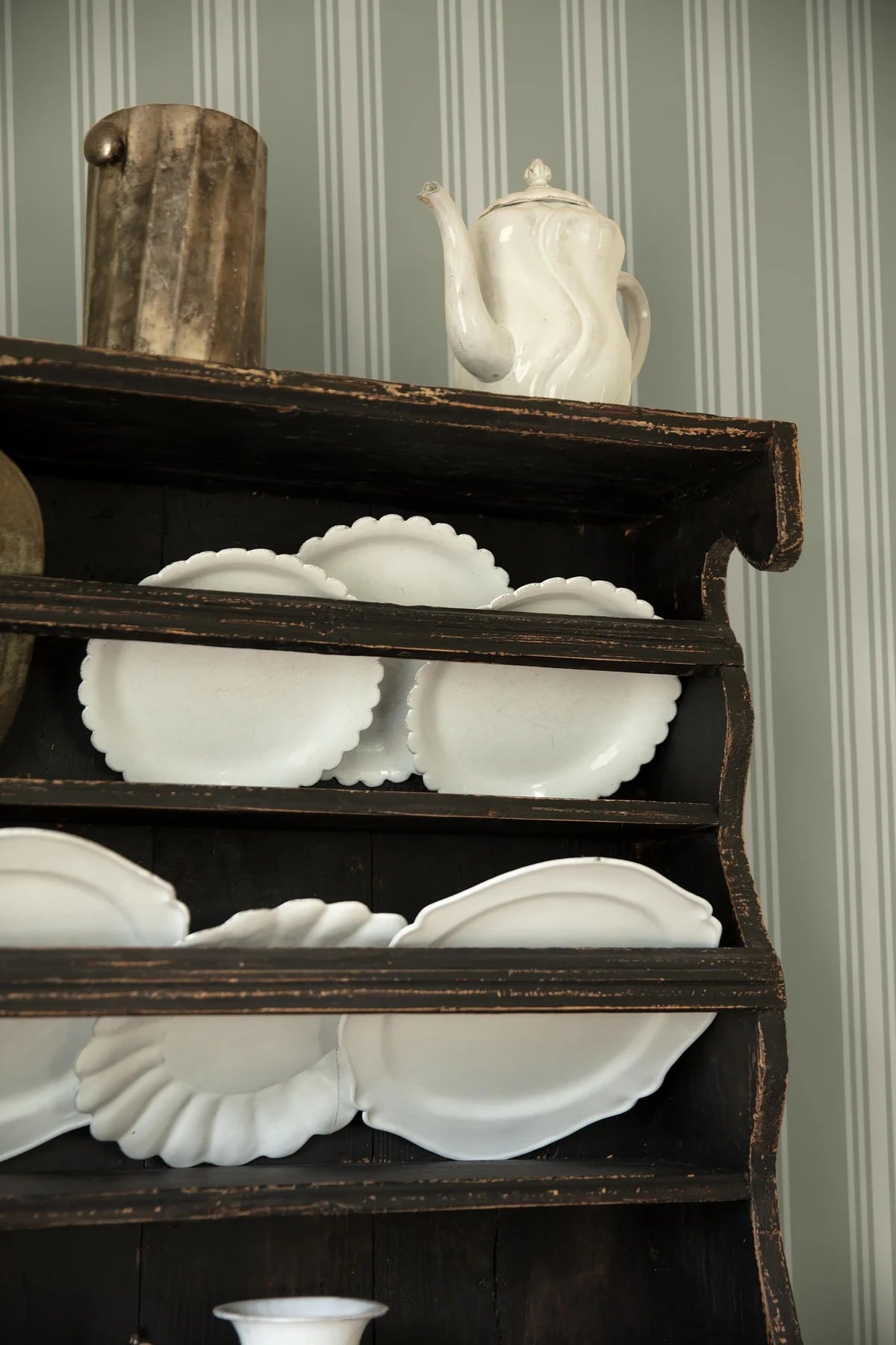 Tapeta w paski GUNNEBO zielony z białym