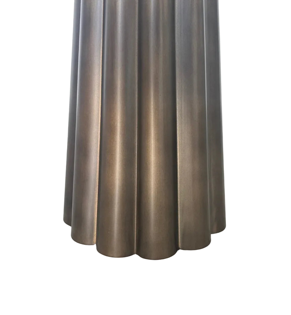 Beistelltisch BARWICK mit Glasplatte und braunem Gestell